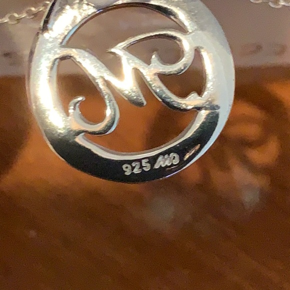 NWT Sterling Silver/Marcasite Monogram M Necklace - Picture 6 of 7